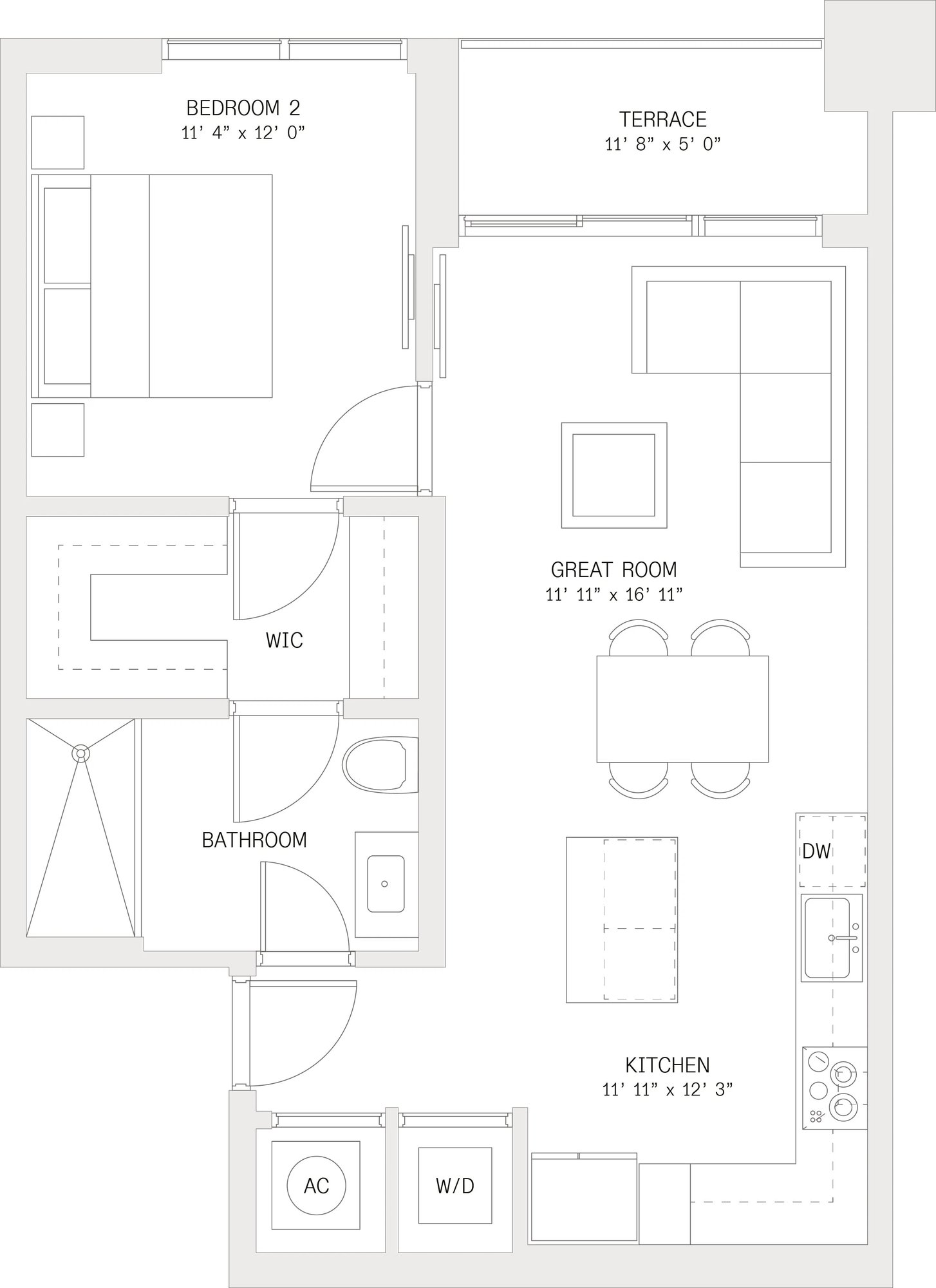 1 Bed/ 1 Bath-A2