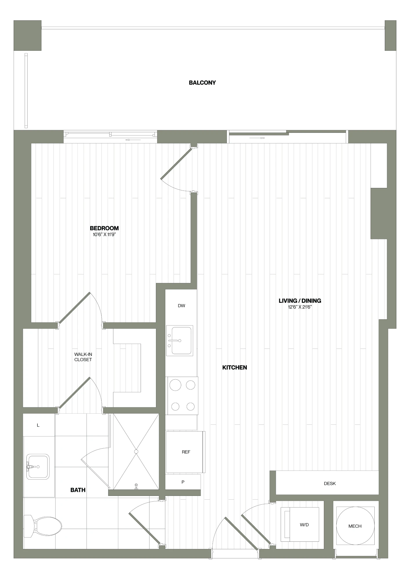 1 Bed/1 Bath-A1B