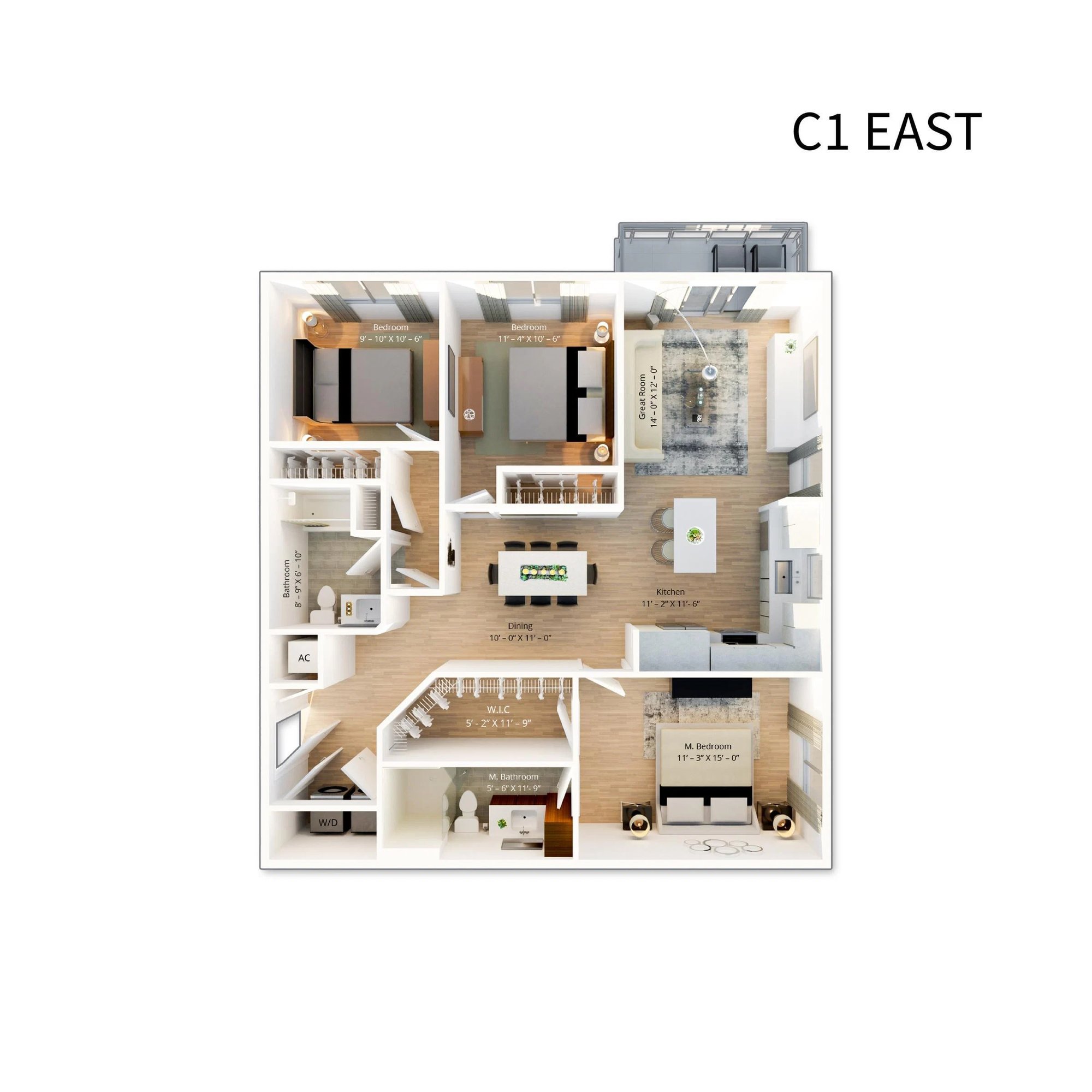 3 Bedroom 2 Bath - C1-E