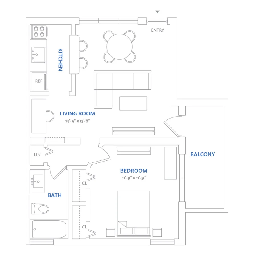 1 Bed 1 Bath