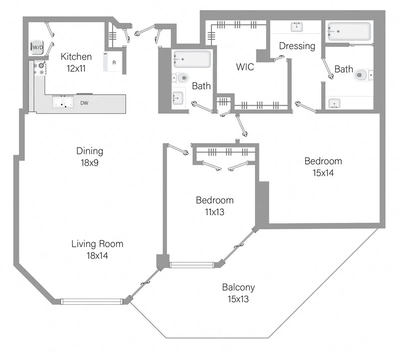 B2 - 2BR 2BA (1398 SF)