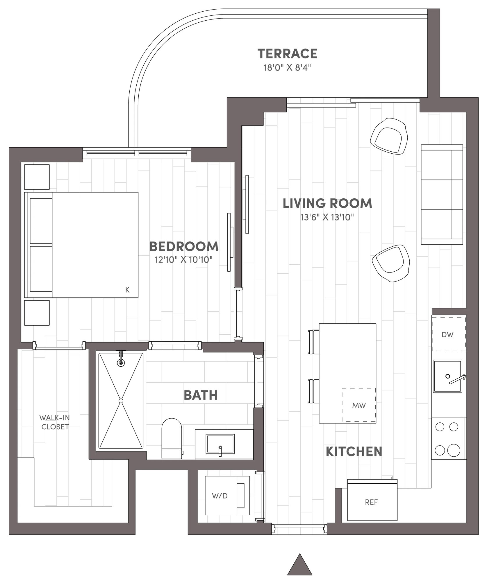 1 Bed-1 Bath-B