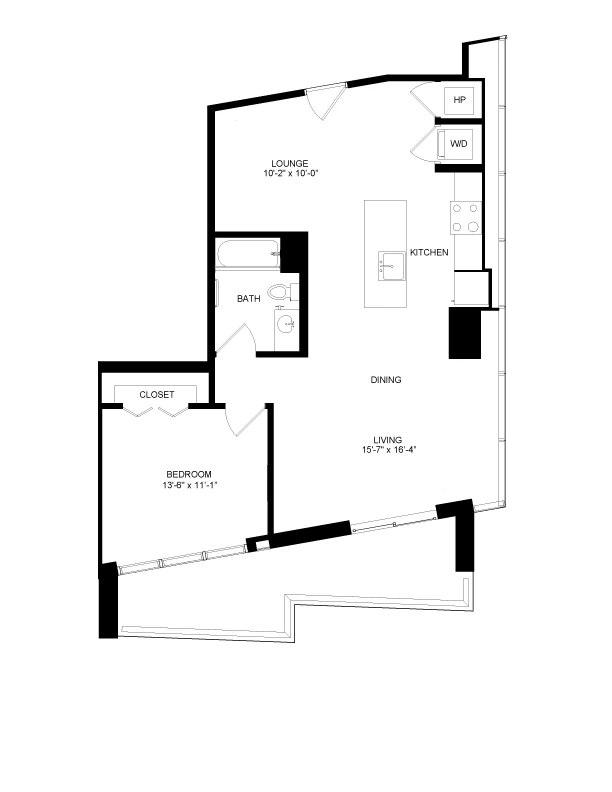 1 Bed-1 Bath Den-15A