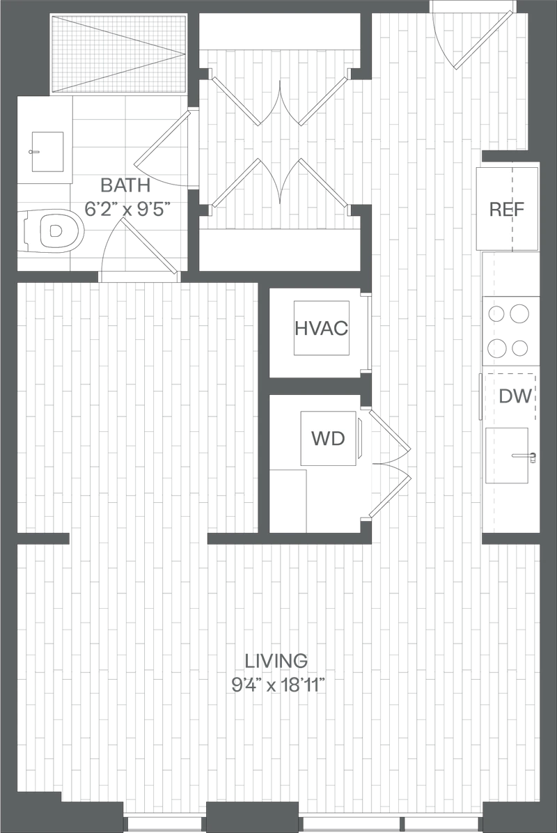 Jr. 1 Bed/1 Bath-SA