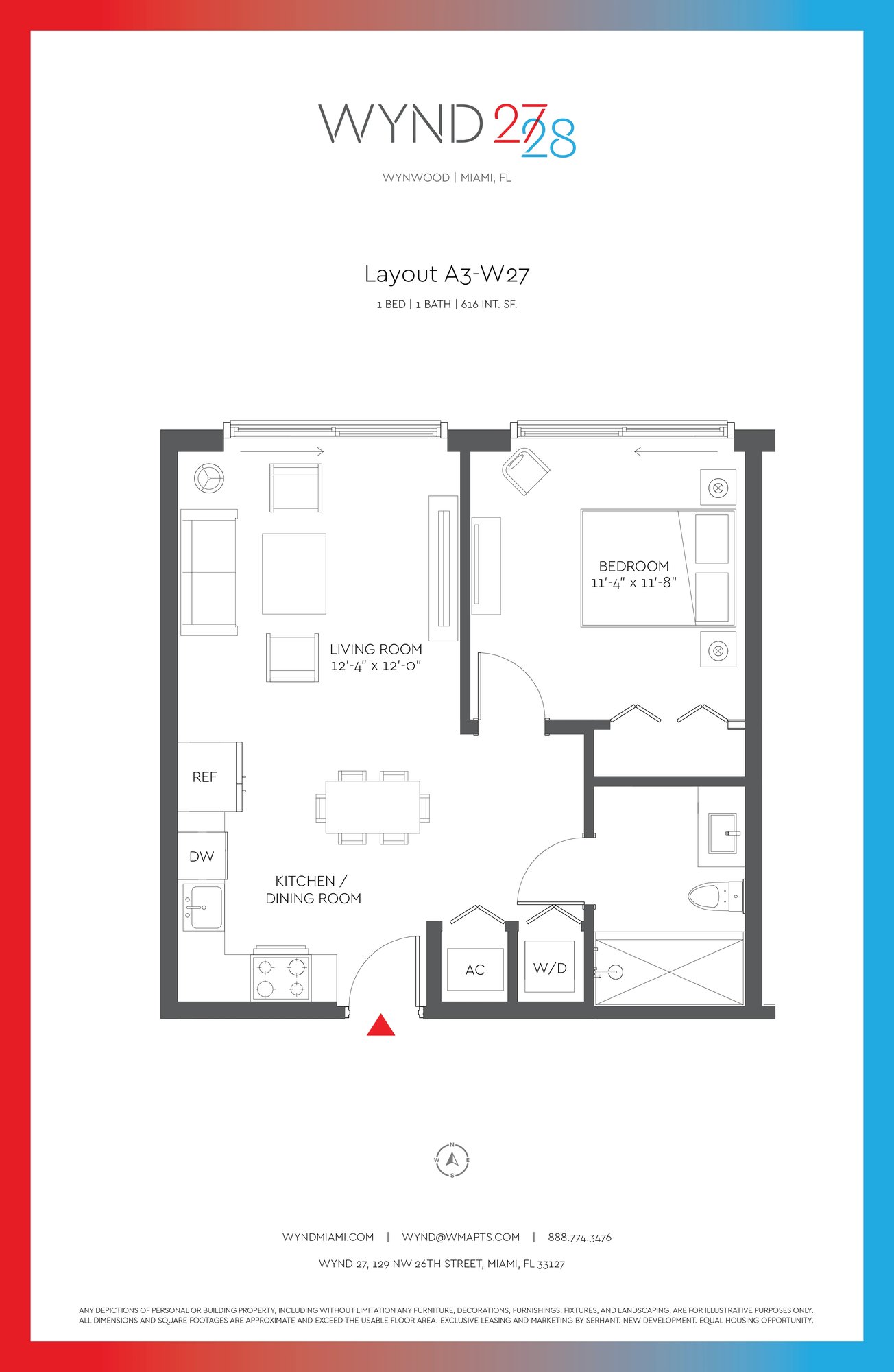 W27 - 1BR 1BA (616 SF - A3)