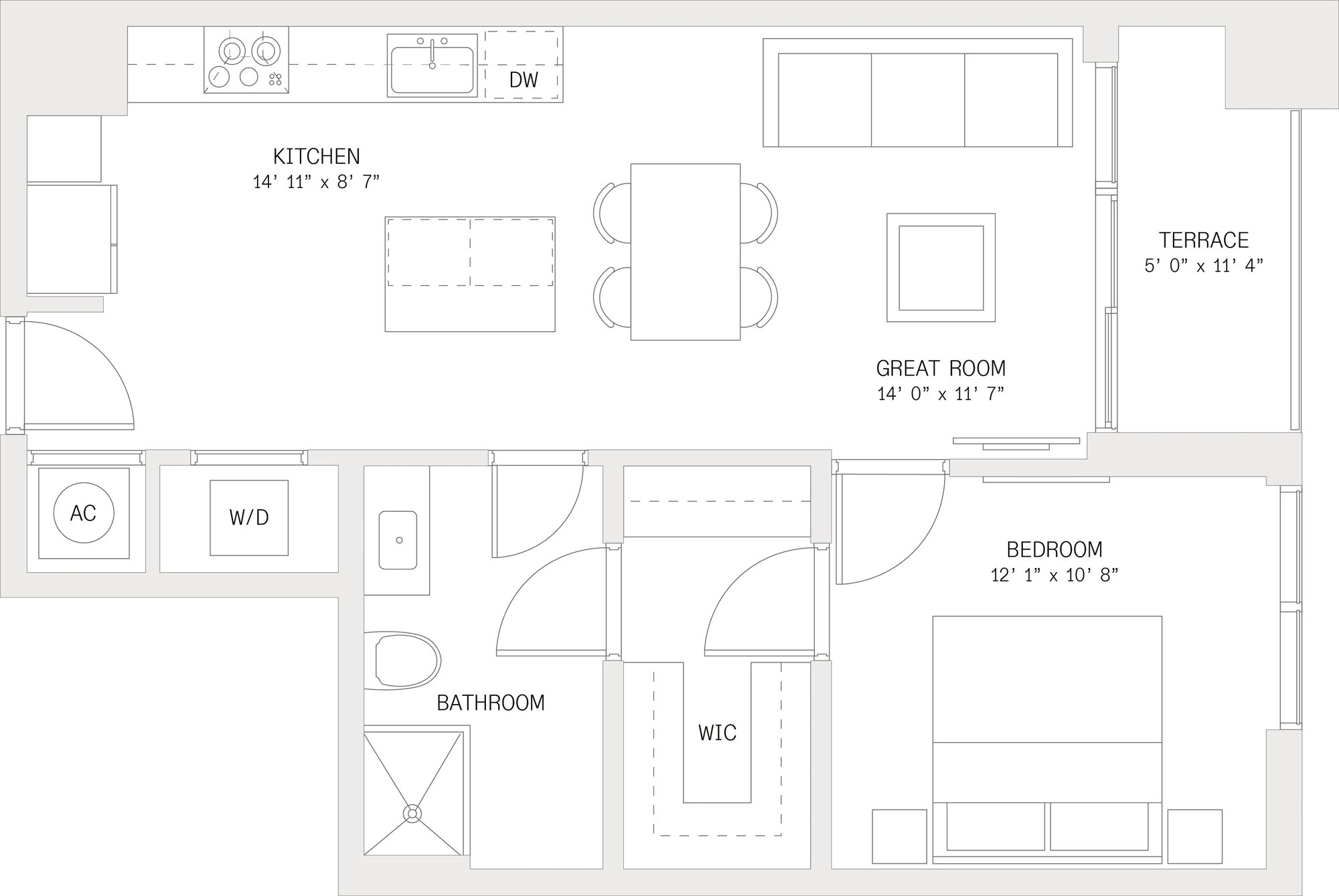 1 Bed/ 1 Bath-A3