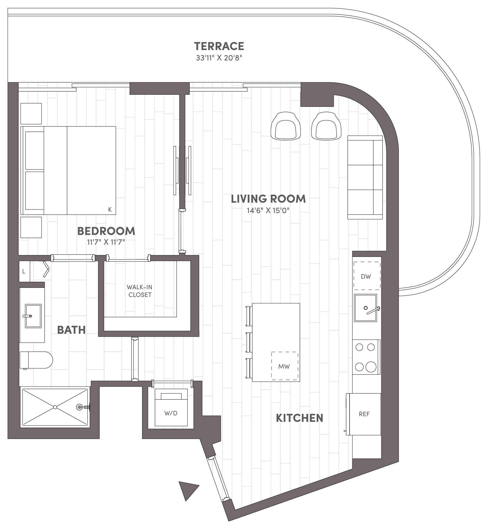 1 Bed-1 Bath-B5