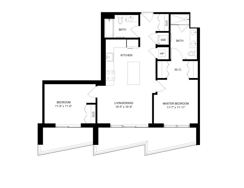 2 Bed-2 Bath-5