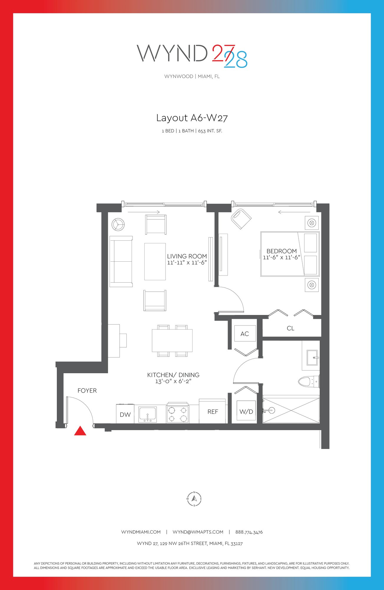 W27 - 1BR 1BA (653 SF)