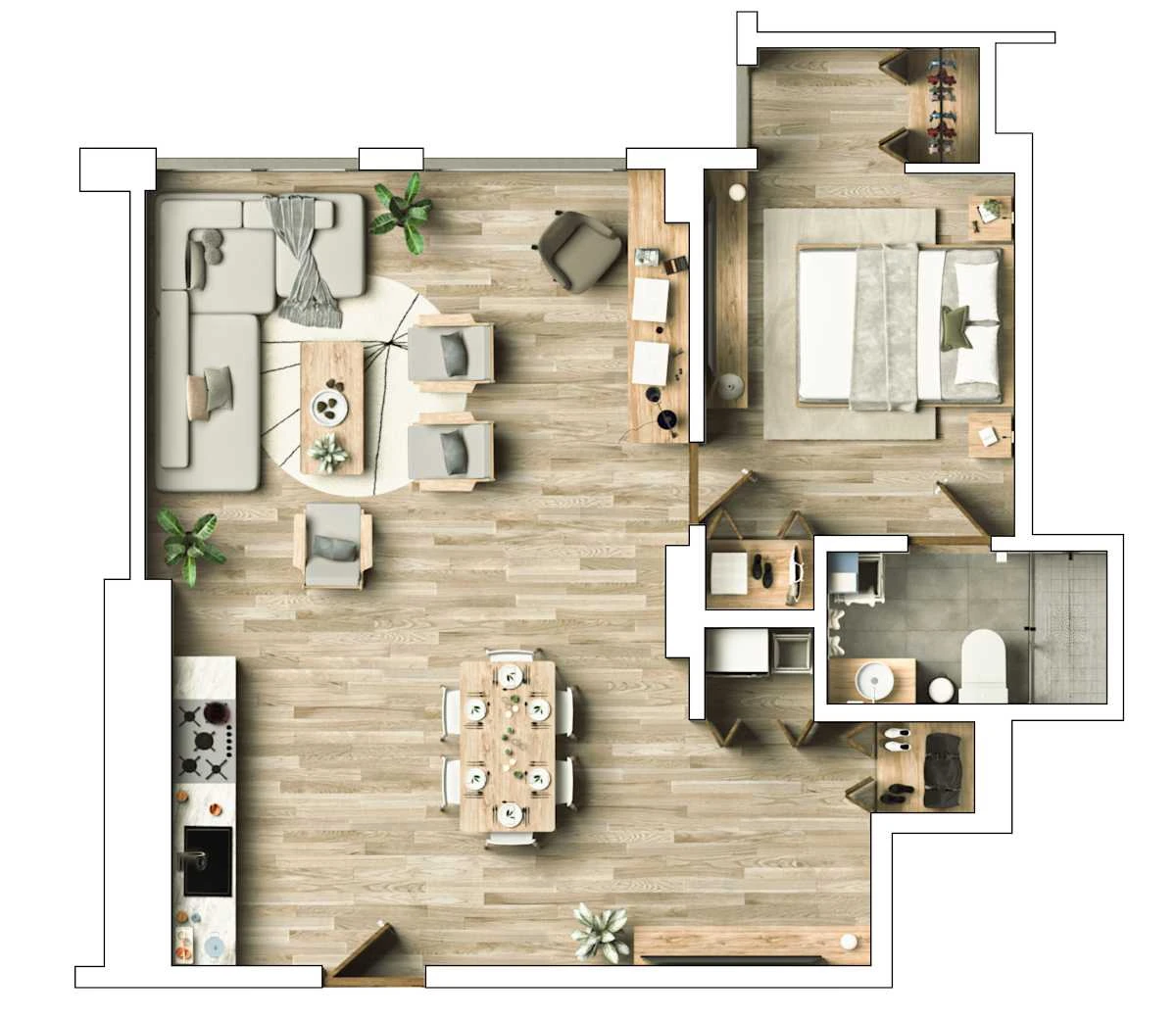 1 Bedroom, 1 Bathroom