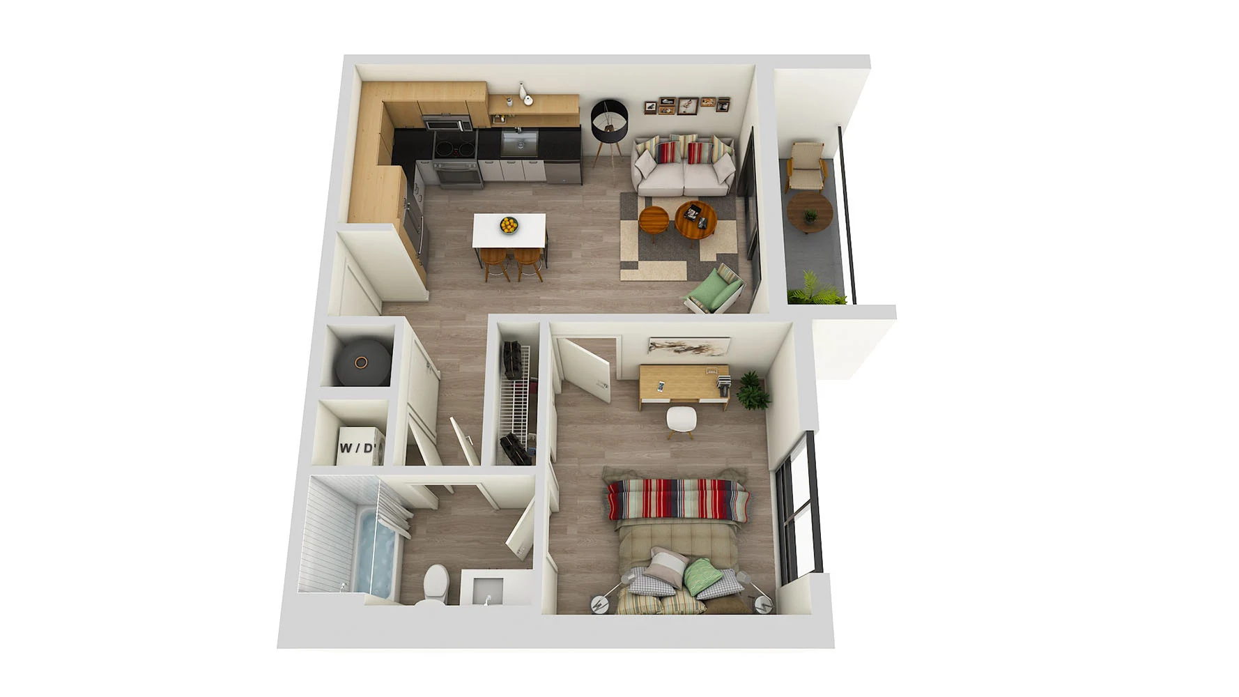 1 Bedroom 1 Bath WFH