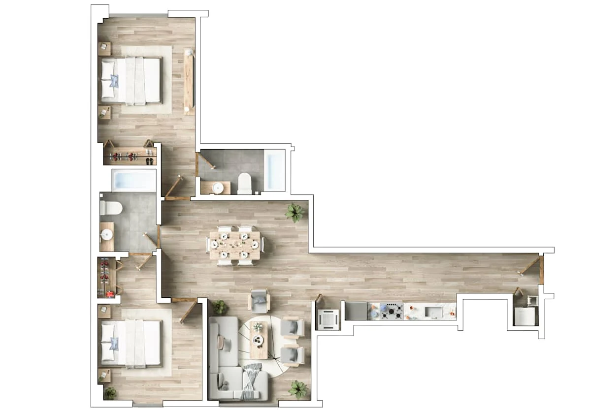 2 Bedrooms, 2 Bathrooms