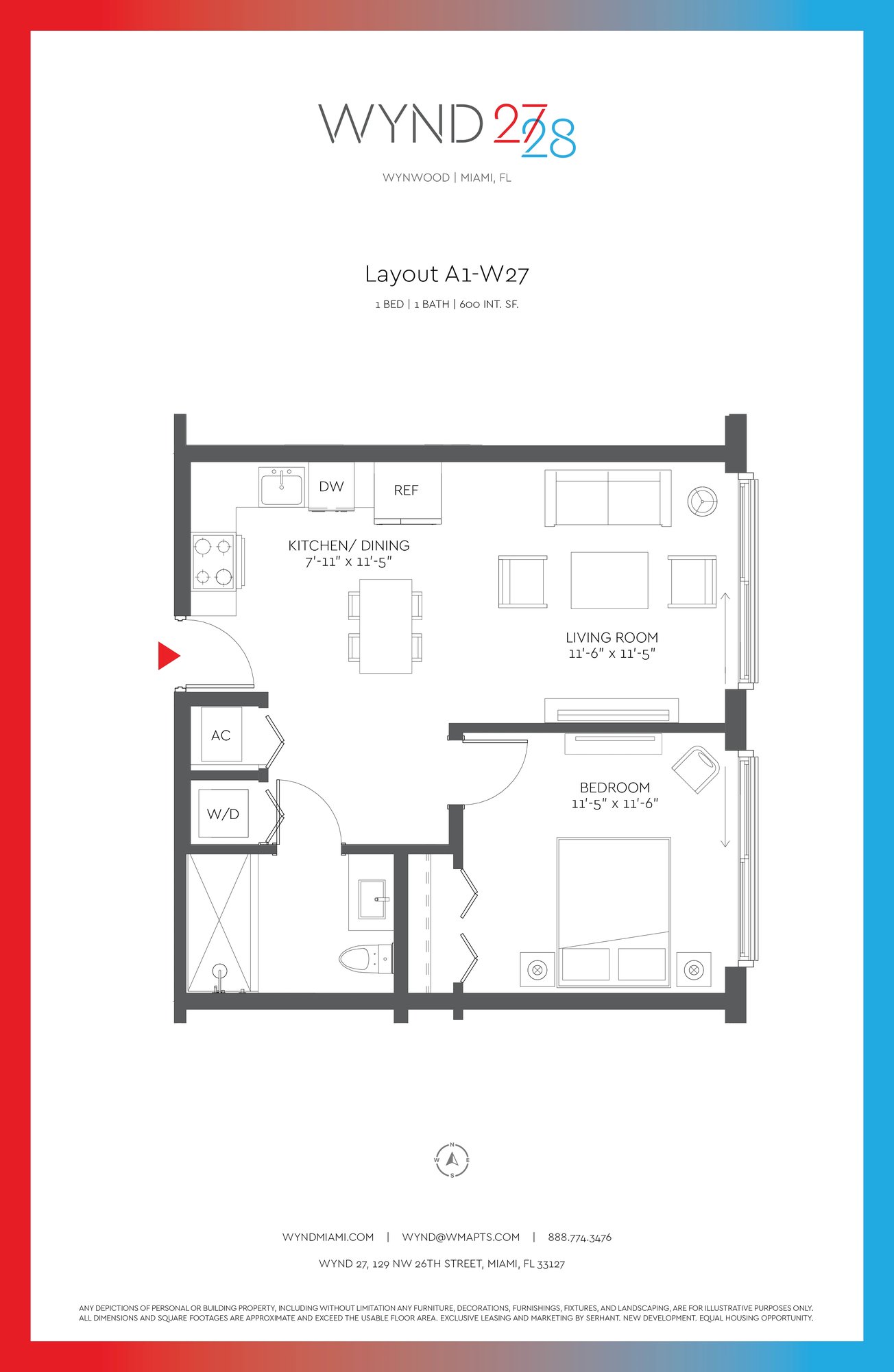 W27 - 1BR 1BA (600 SF)
