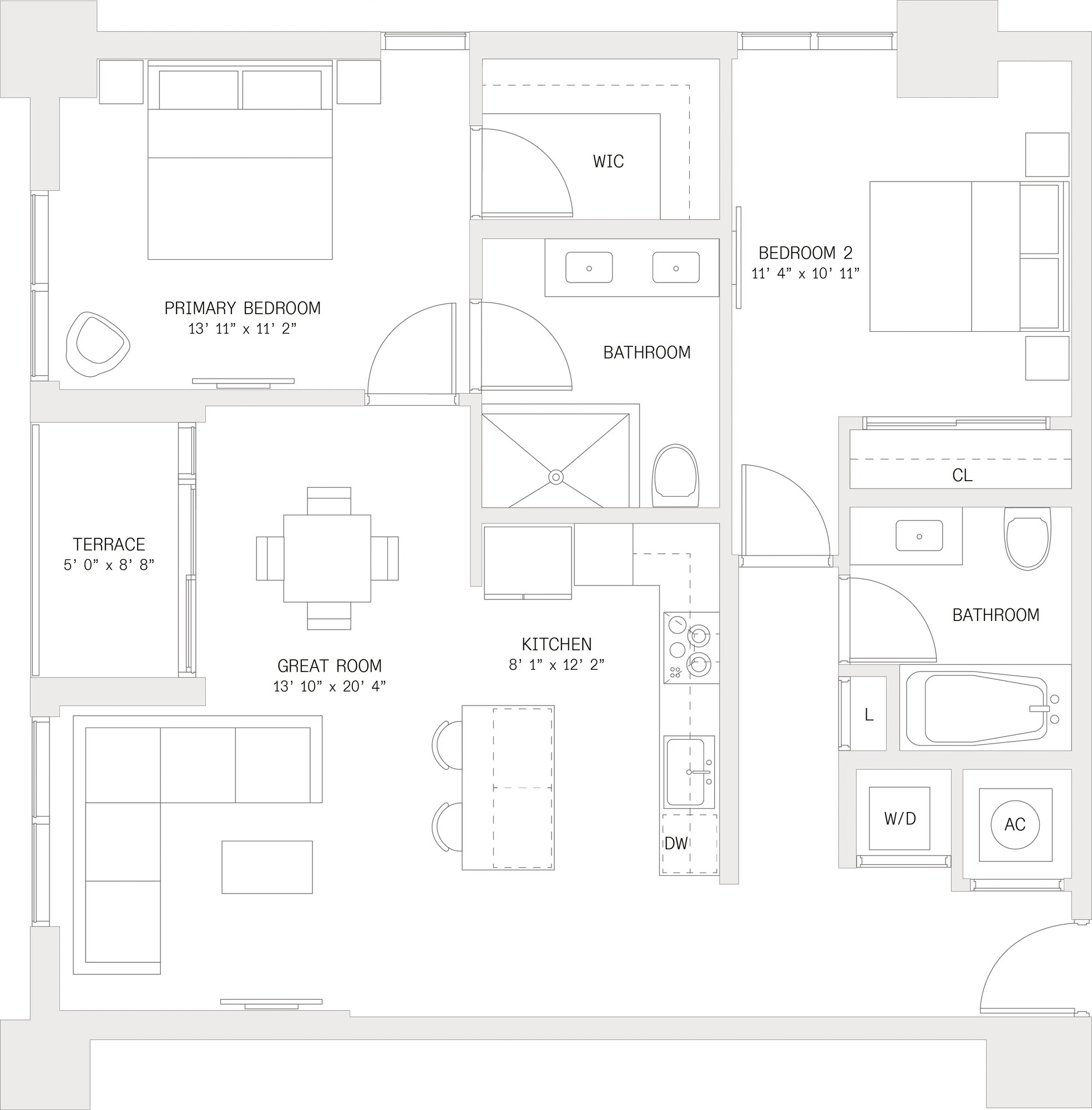 2 Bed/ 2 Bath-B1