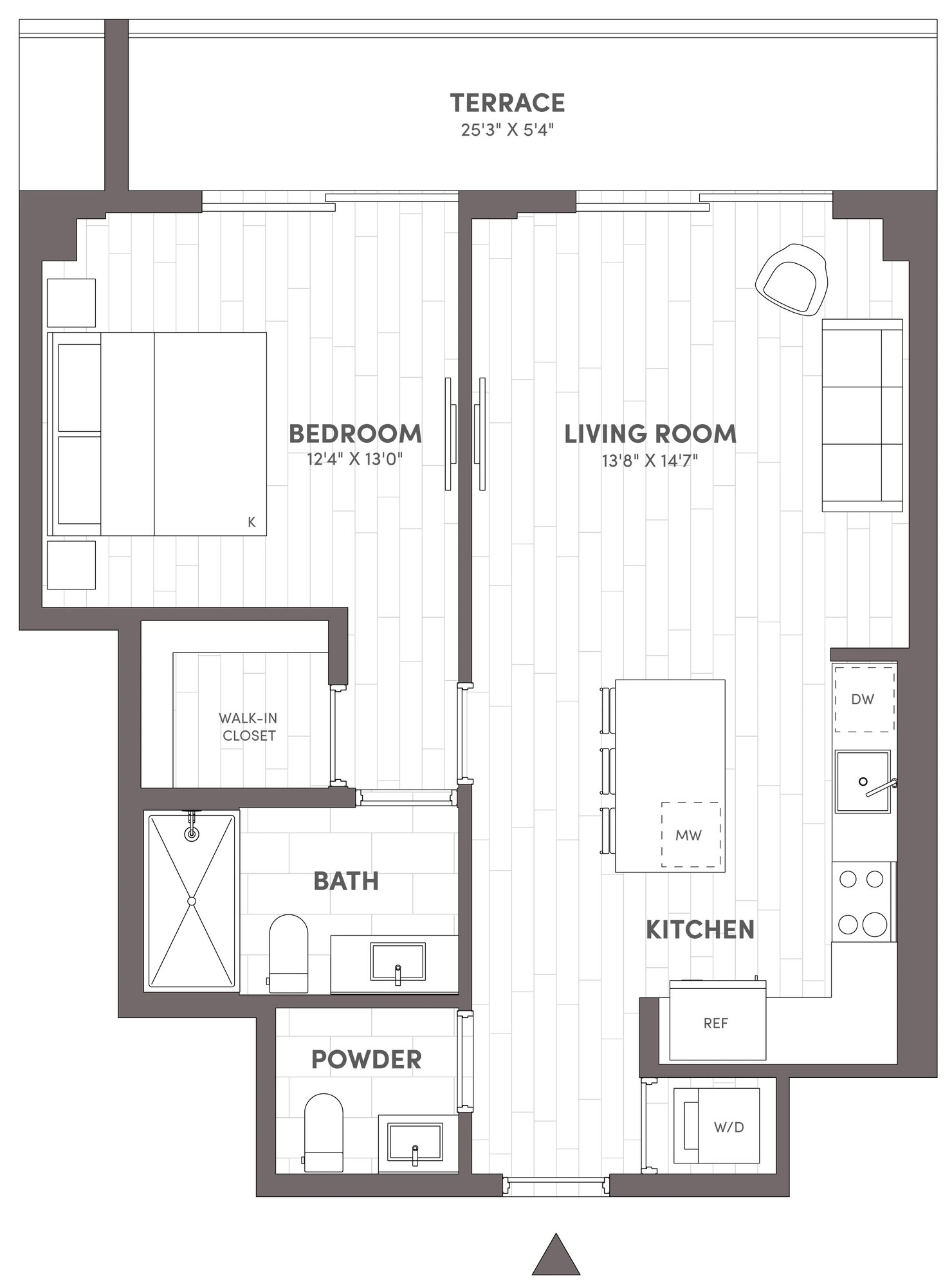 1 Bed-1.5 Bath-B6