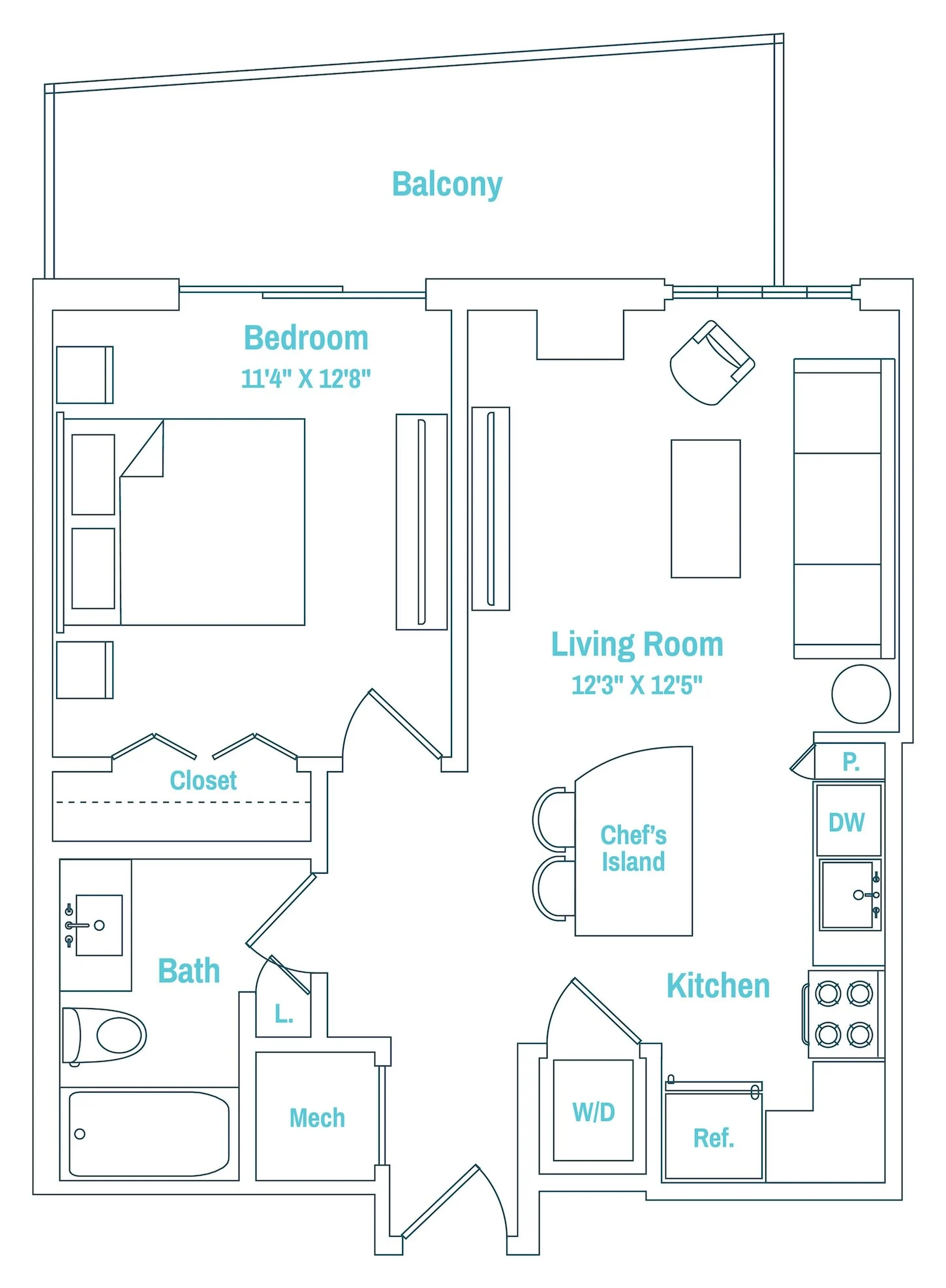 1 Bedroom, 1 Bathroom